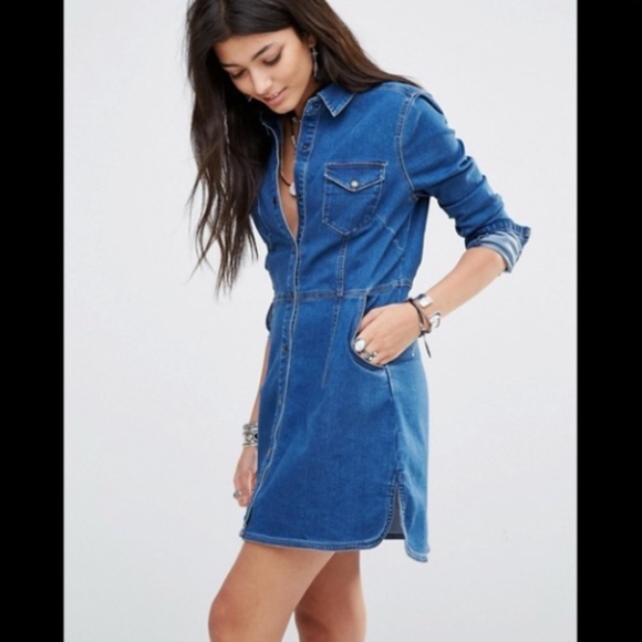 Free People Dresses & Skirts - Free People Long Sleeve Denim Dress